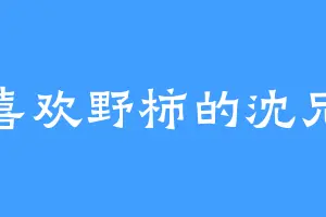 喜欢野柿的沈兄