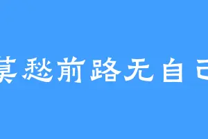 莫愁前路无自己