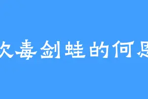 喜欢毒剑蛙的何恩怨