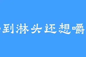 屎到淋头还想嚼便