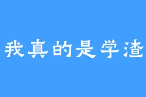 我真的是学渣