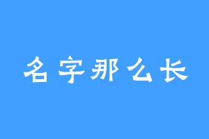 名字那么长