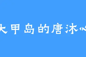 大甲岛的唐沐心