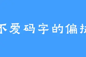 不爱码字的偏执