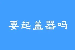 要起盖器吗
