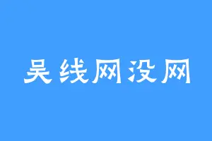 吴线网没网