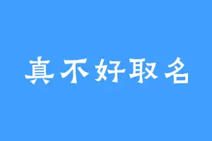 真不好取名