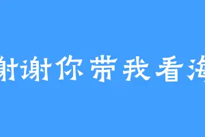 谢谢你带我看海