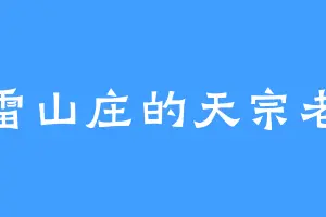 奔雷山庄的天宗老祖