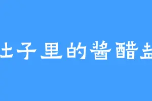 肚子里的酱醋盐