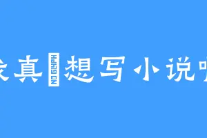 我真沒想写小说啊