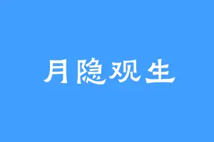 月隐观生