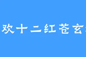 喜欢十二红苍玄城